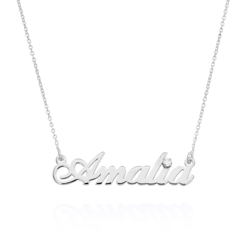 Personalized Nameplate Zirconia Pendant