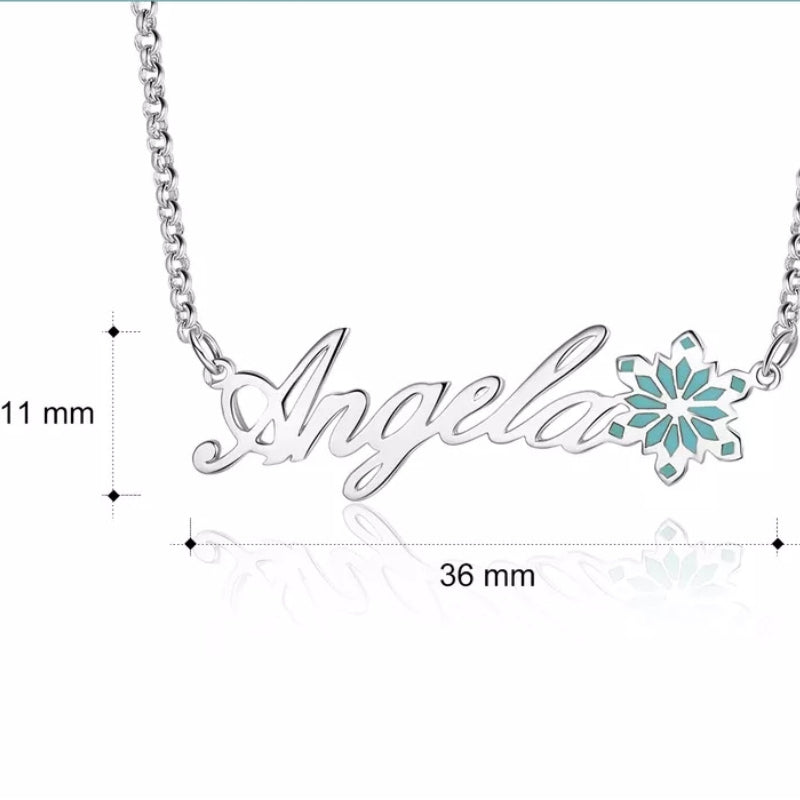 Custom Nameplate Snowflake Drip Oil Pendant