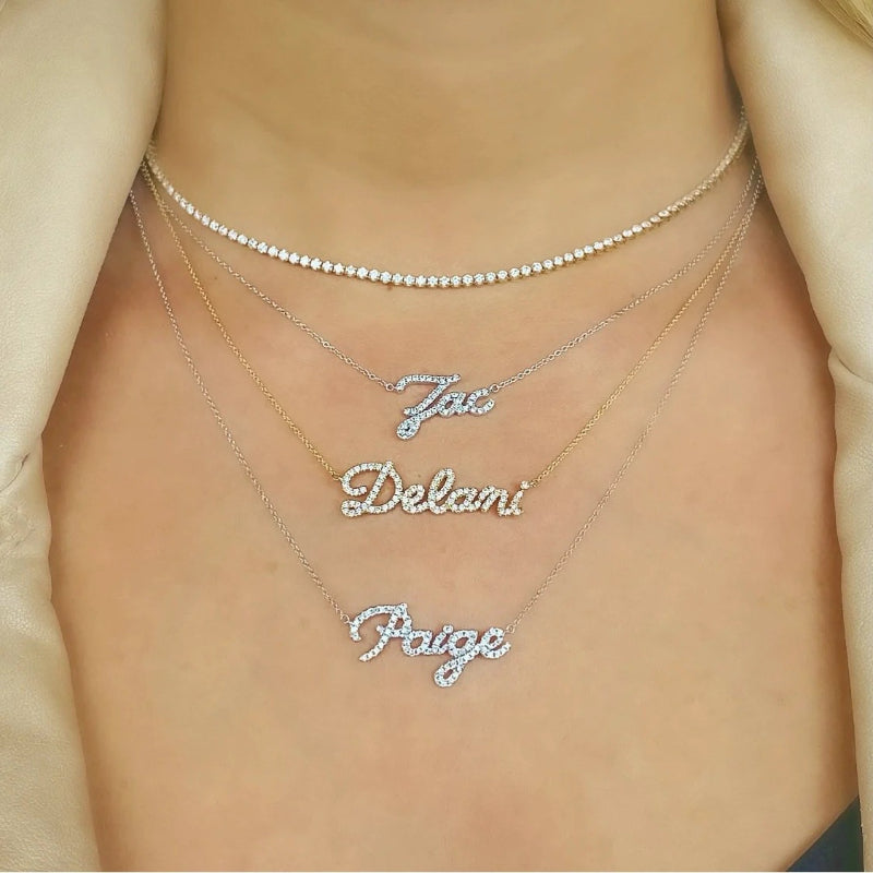 Custom Crystal Nameplate Necklace