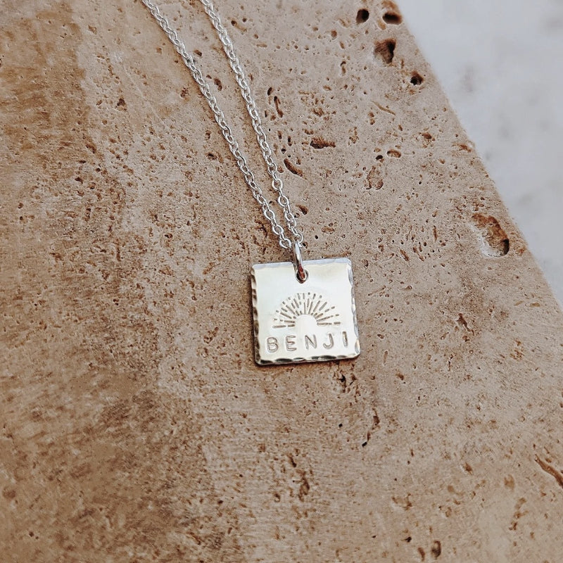 Custom Letter Square Pendant