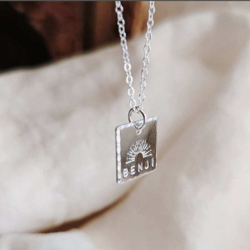 Custom Letter Square Pendant