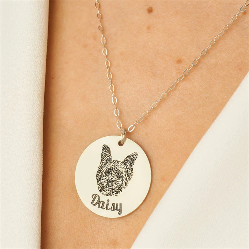 Sterling silver necklace,Engraved with name,Personalized pet accessory, nice gift for holiday 