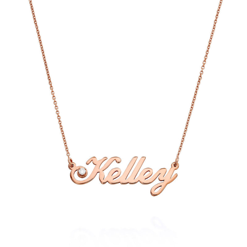 Personalized Nameplate Zirconia Pendant