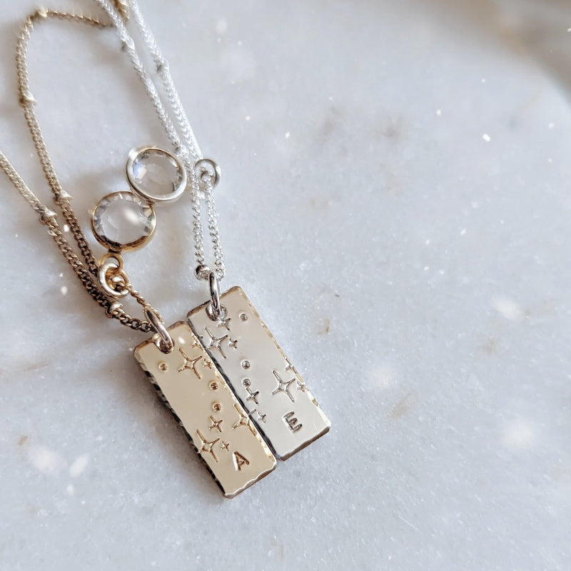 Custom Initial Rectangular Charm Pendant