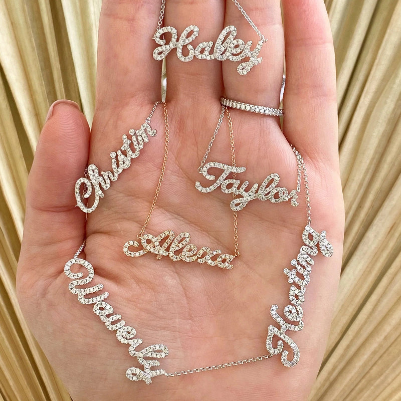 Custom Crystal Nameplate Necklace