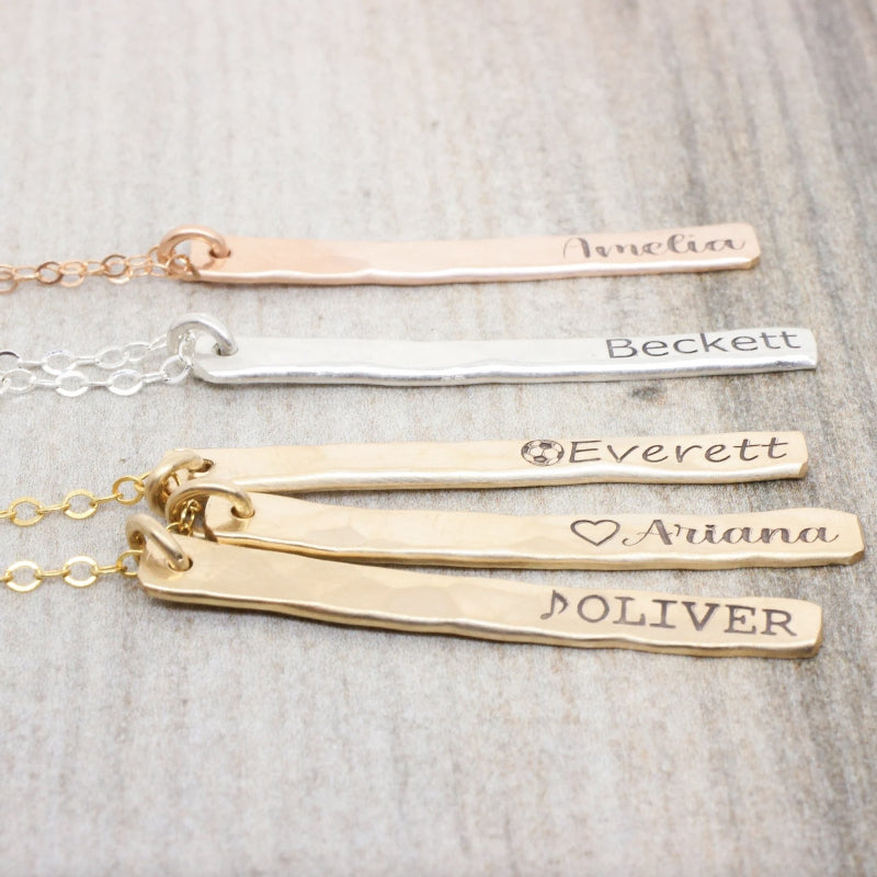 Custom Engraved Nameplate Bar Pendant