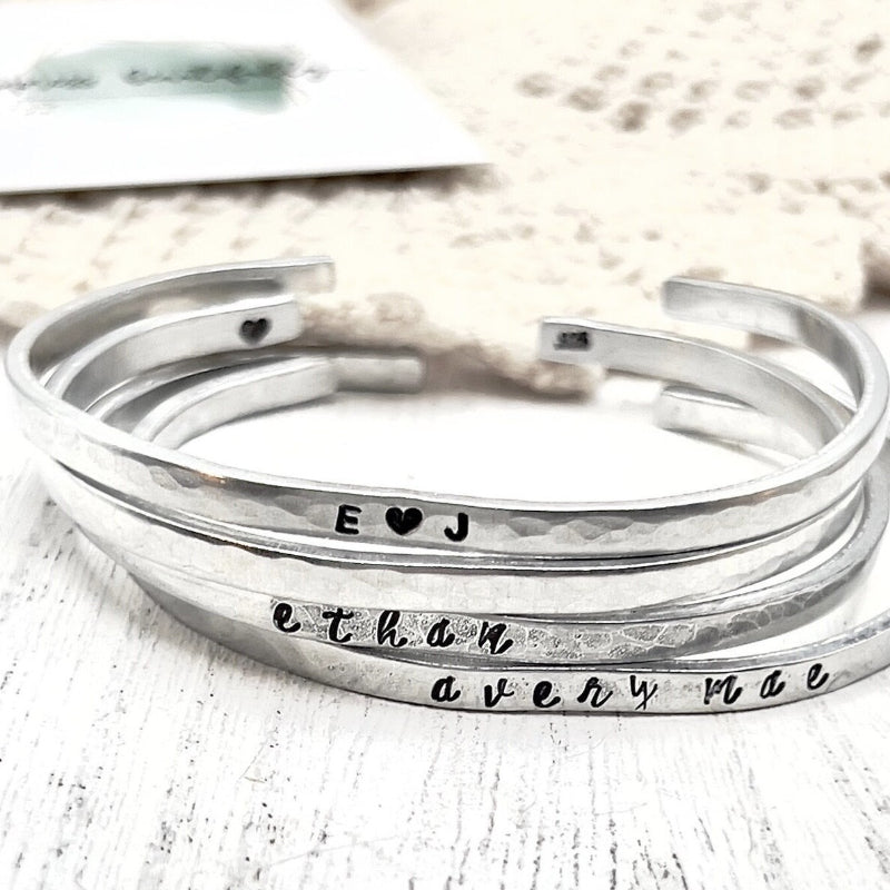 Custom Letters Adjustable Open Bangle