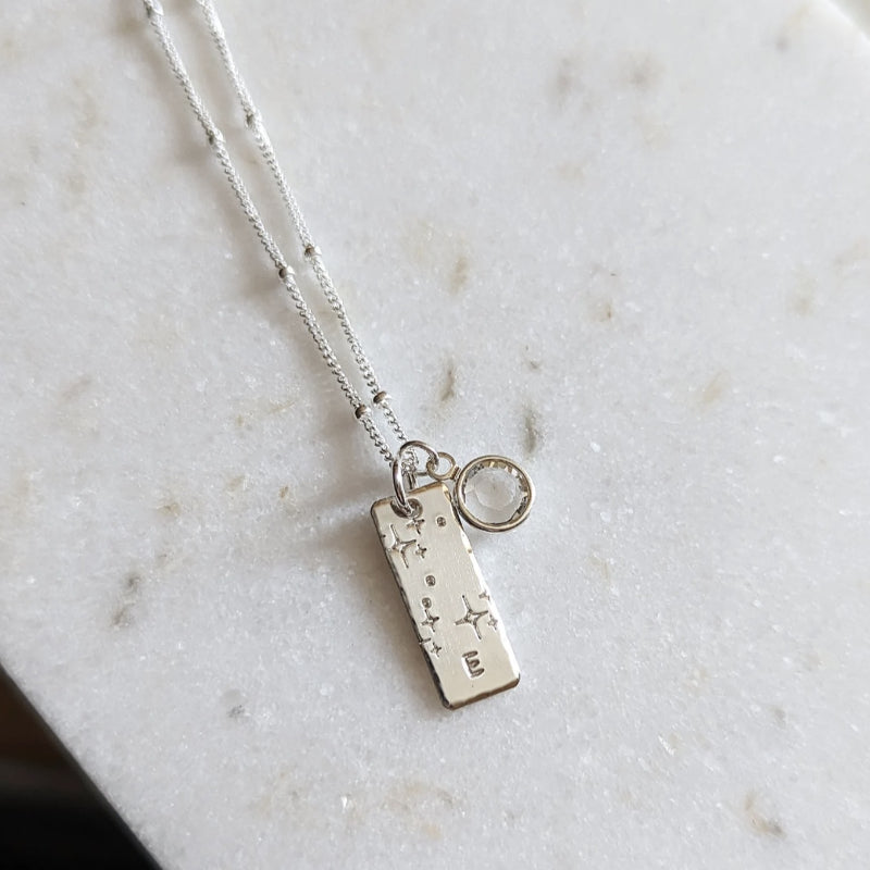 Custom Initial Rectangular Charm Pendant